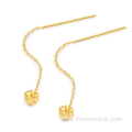 Fashion 18k real Gold stud dangling Earring Jewelry